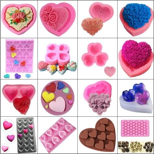 Heart Cake Decorating Mold 3D Silicone Mold DIY Baking Tools For Cake Soap Chocolate Kitchen Bakeware Tool Cake Form Tray Mould