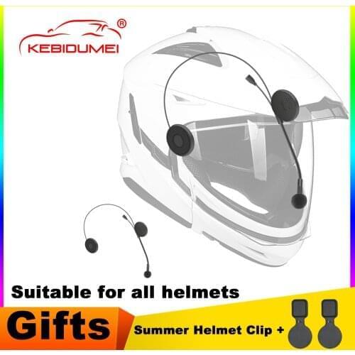 Kebidumei Motorcycle Bluetooth 5.0 Stereo Headset Moto Universal Helmet Headphones Wireless Handsfree Call with Holder Clip