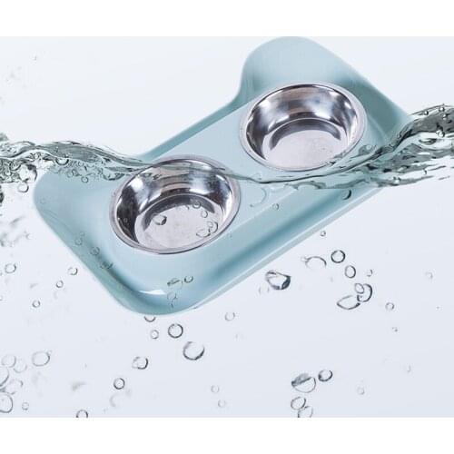 Stainless Steel Double Pet Bowls Food Water Feeder for Dog Puppy Cats Pets Supplies Feeding Dishes Food Water Container for Dogs