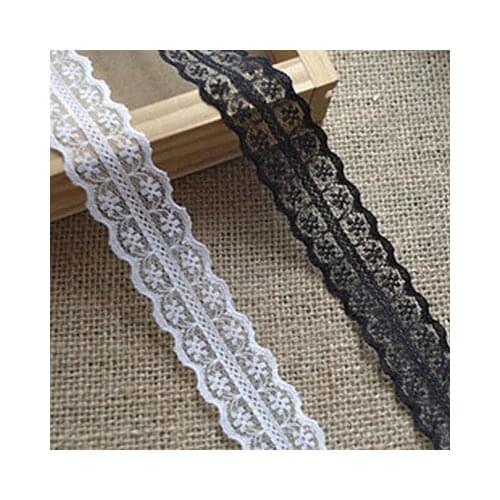 Lace Ribbon Tape 25mm DIY Embroidered Net Lace Trim Fabric For Sewing Wedding Decoration DIY Heaband Lace for Christmas Birthday