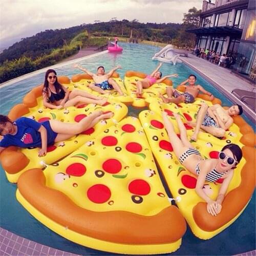 Hot Selling Water Beach Supplies Pizza Float Thick PVC
