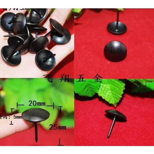 Hardware supplies Bubble nails 20mm glossy black nail sofa bubble decoration wooden semicircle 20mm*25mm