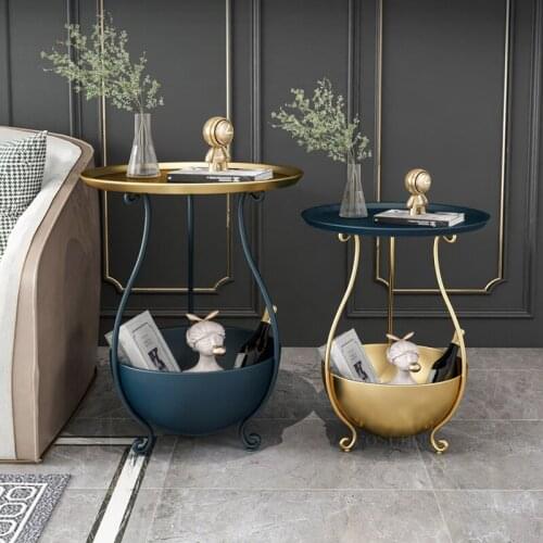 Nordic Living Room Sofa Coffee Tables Modern Minimalist Home Furniture Bedside Table Balcony Small Apartment Round Corner Table