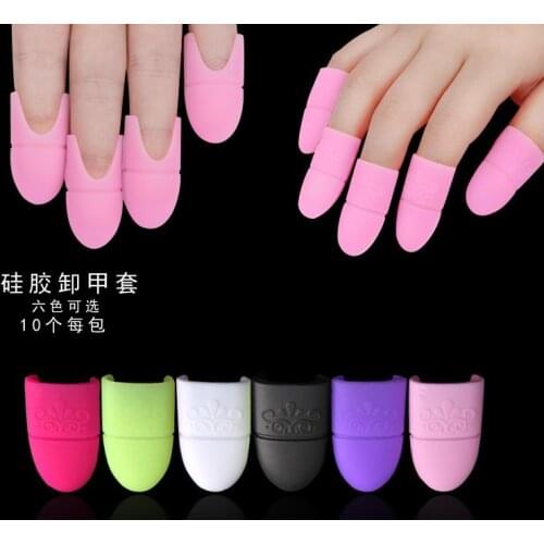 New 10pcs UV Gel Polish Remover Wrap Silicone Plastic Soak Off Cap Clip Manicure Cleaning Varnish Nail Art Tool Reuseable Finger