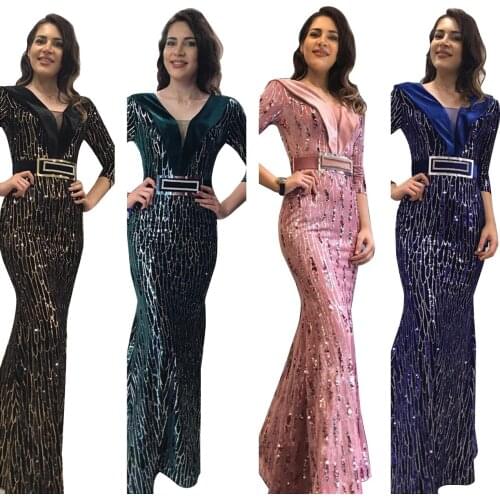 Bodycon African Dress Women Clothes Fashion Sequins Evening Maxi Dresses for Women Clothing 2020 Plus Size Robe African Dress