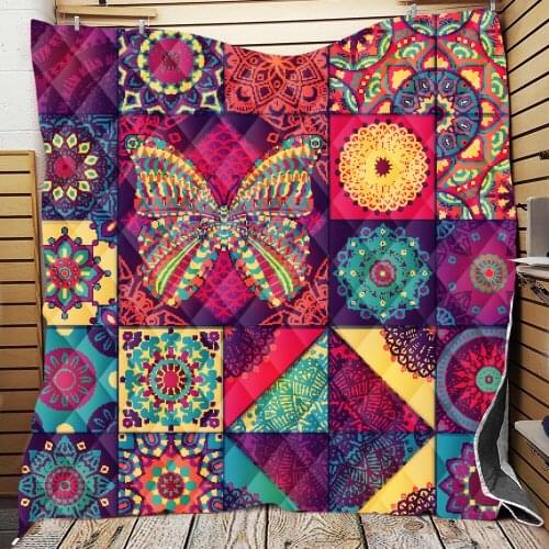 Customized 3D Printed Bohemia Quilt Geometric Quilts Bedspreads Comforters Fashionable Air Condition Quilt For Home Bed