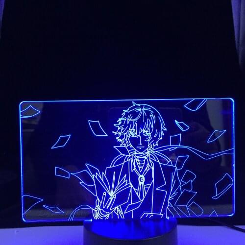 Osamu Dazai Lamp for Room Decor Friend Birthday Gift Gadget Nakahara Chuya Night Light Anime Neon Light Dazai Bungo Stray Dogs