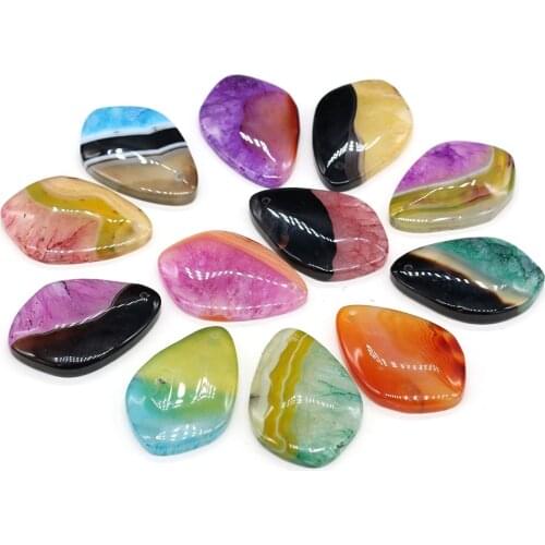 Natural Two-tone Agates Pendants Charms Stone Rhombus Shape Pendants DIY for Necklace or Jewelry Making Size 30x45mm