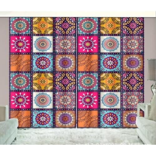 Home decor Curtain Luxury Blackout 3D Window Curtain Living Room Hotel bedroom Cortina Drapes Rideaux Customized size pillowcase