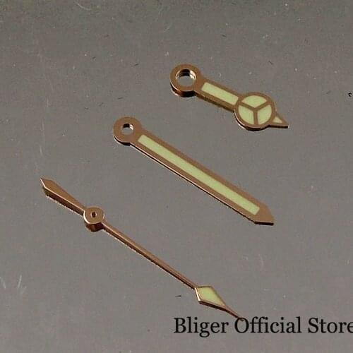 Rose Gold Replacement Green Luminous Men Watch Hand for miyota 8215 8205 821A mingzhu 2813