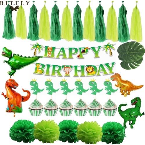 Animal Balloons Jungle Theme Party Decor Kids Favor dinosaur party Safari Lion Foil Balloon Birthday Baby Shower Festival Supply