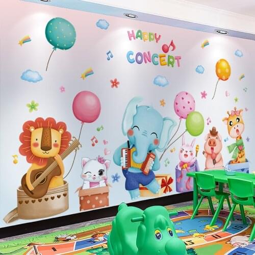 [SHIJUEHEZI] Animal Pegatinas Wall Stickers DIY Cartoon Balloons Wall Decals for Kids Rooms Baby Bedroom Home Decoration