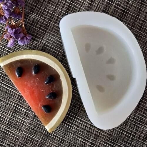 SG0009 PRZY Silicone Mold Fruit Soap Mould Watermelon with Seeds Handmade Soap Making Molds Candle Silicone Mold Resin Clay Mold