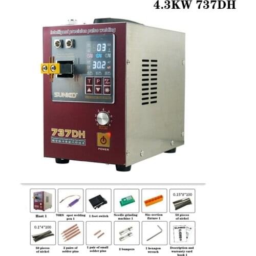 737DH 4.3kw Automatic Pulse Spot Welding Machine Delay Spot Welding 18650 Lithium Battery Spot Welder With Hand Welder Pen