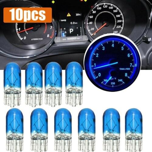 10Pcs Car Width Indictor Light T10 Insert 12V Car Dashboard Bulbs Width Lamp Panel Light Indicator Lamp Plated Blue Amber Green