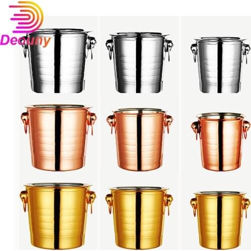 DEOUNY Beer Stainless Steel Ice Bucket Wine Drink Cooler Champagne Decor Cooling For A Mini Bar Bartender Tools Supplies Barware