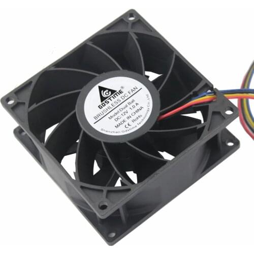 10 Pcs Gdstime 90x90mm 4Pin DC Fan 12V Brushless Cooling PC Fan 9cm 92x92x38mm Ball Bearing 92mm x 38mm Large Cooler 12 Volt