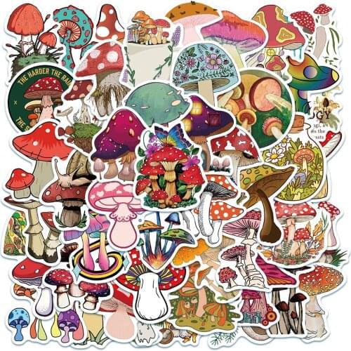 10/50PCS Plant Mushroom Stickers Laptop Guitar Luggage Skateboard Car Waterproof Graffiti Sticker Funny Decal Kid Classic Toys