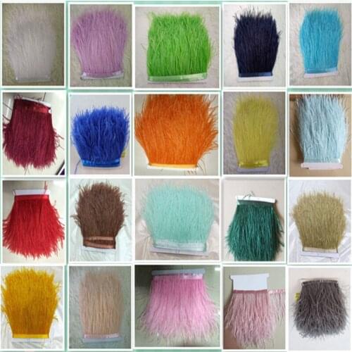 10 Meter/lot 8-10cm Multicolor Natural Ostrich Feather Plumes Fringe Trim Ribbon For Skirt/Dress/Costume Decoration DIY