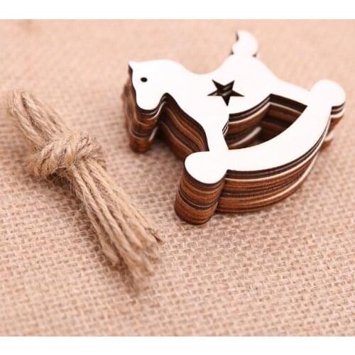 10 Pieces100% Wood DIY Wooden Pendant Ornaments for Christmas Tree and Party Decorations For Chrismas Accessories