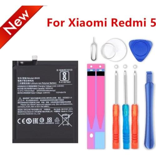 100% NEW BN35 3300mAh Battery For Xiaomi Redmi 5 Redmi5 Red mi5 High Quality Phone Replacement Batteries