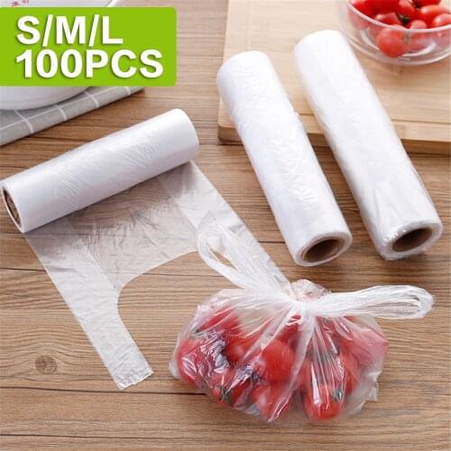 100PCS Vest type food storage bag Kitchen Storage Organization Plastic Bags Thick disposable disposable food bag 301-0774