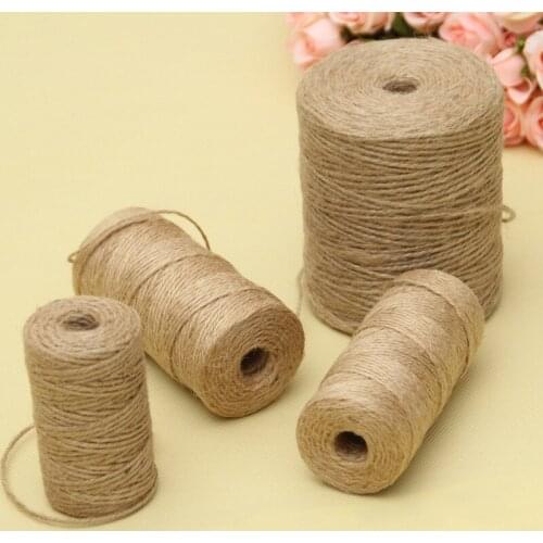 50/80/100Meters Natural Vintage Jute Rope Cords Crafts Sewing DIY Decoration String Party Wedding Gift Wrapping Cords