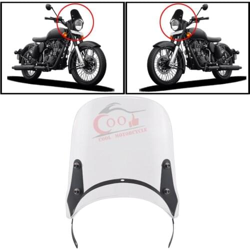 Motorcycle Clear Headlight Fairing Windshield Wind Deflector Universal Fit For Royal Enfield Classic 500CC