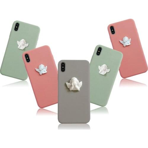 3D Little Angel Case for iPhone 11 12Pro Max X XS XR 7 8 Plus 6 6S Plus 5 5S Soft Plain TPU HOT Ins Protective Fundas Cover Case