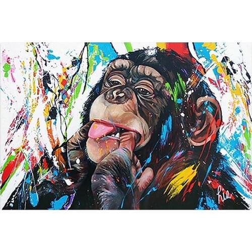 Color Graffiti Black Gorilla Diamond Painting Round Full Drill Nouveaute DIY Mosaic Embroidery 5D Cross Stitch Animal Picture