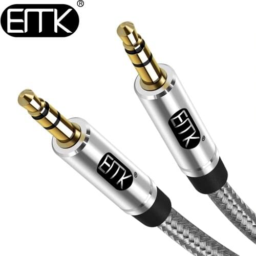 EMK AUX Cable 3.5mm Auxiliary Audio Cable AUX Cord for Car/Home Stereo, Headphone, for iPhone Echo Dot, Speaker, Sony, Beats