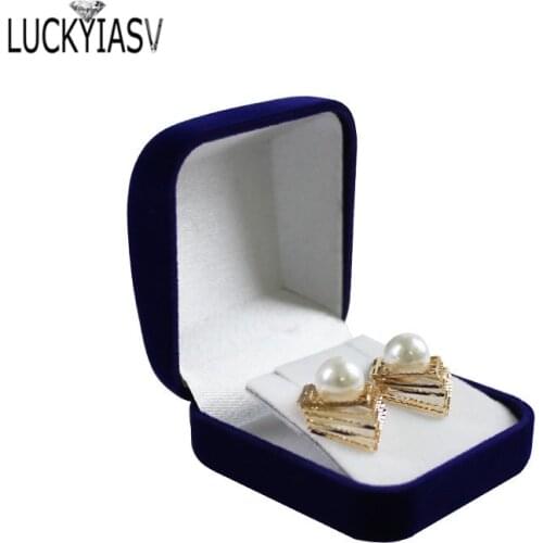 Factory Outlet Earrings Box Velvet Wedding Jewelry Earring Storage Case Box Pendant Stud Package Gift Boxes