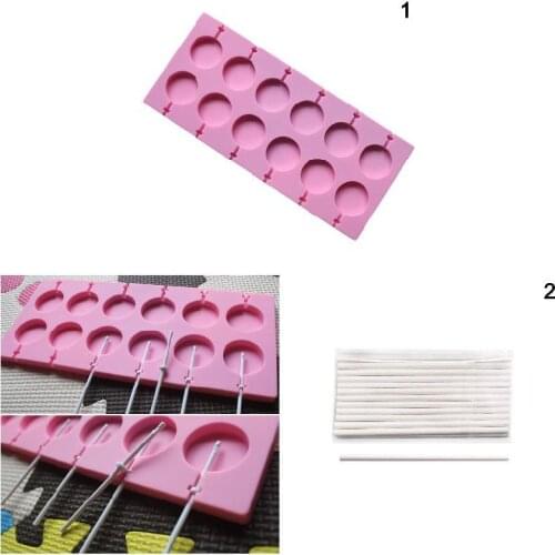 Round Shape Silicone Mold Lollipop Mould Home DIY Chocolate Candy Baking Tool Dropshipping