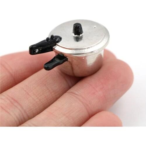 Cooking Utensil Pressure Cooker Autoclave Toy Simulation Kitchen Tools 1:12 Scale Dollhouse Miniature Kitchen