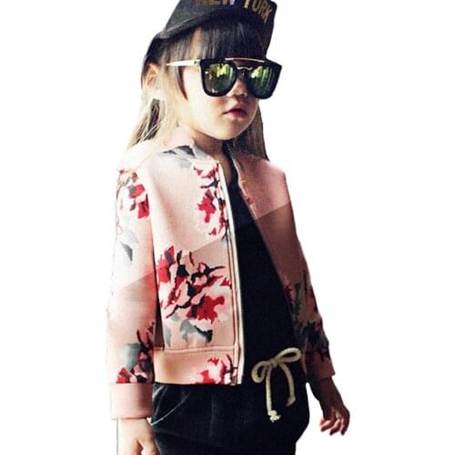 2018 Baby Coats Girls Jacket Spring Fashion Kids Bomber Jacket Army Green Cotton Coat Children Pink Girls Outerwear