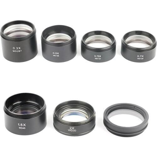 0.3X/0.5X/0.7X/0.75X/1X/1.5X/2X Microscope Auxiliary Objective Lens Barlow Lens 1-7/8" 48mm Thread For Trinocular Binocular