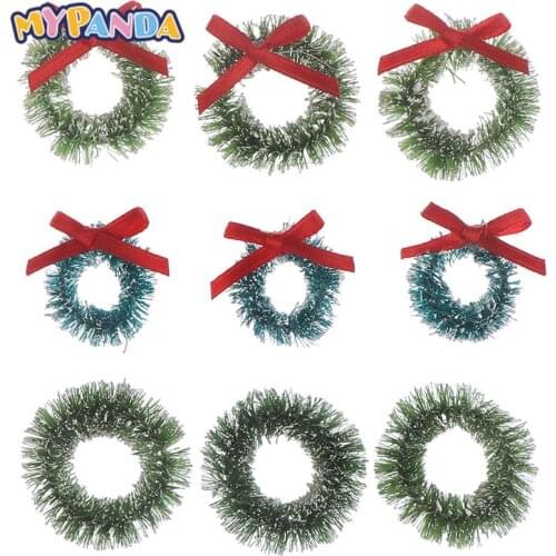 1pc Miniature Wreath Doll House Christmas Tree Wall Baking Decoration Dollhouse Accessories Children Toys Gift For Kid