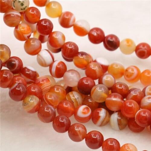 Fashion Natural Red Striped Agates Round Beads 4/6/8/10/12mm Diy Jewelry Necklace Bracelet Gift Women Free Shipping 15inch Y527