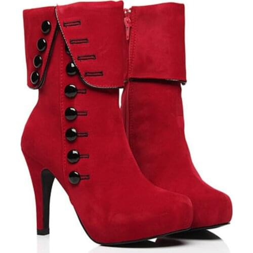Fashion Women Boots High Heels Ankle Pumps Boots Platform Brand Women Shoes Winter Warm Snow Botas Femininos Drop Shipping