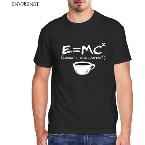 Funny Coffee Mens Harajuku T Shirt Vintage Tops Oversized E=Mc2 Energy Boost Graphic Tee 100 Cotton Black T-Shirt Men Women 3XL