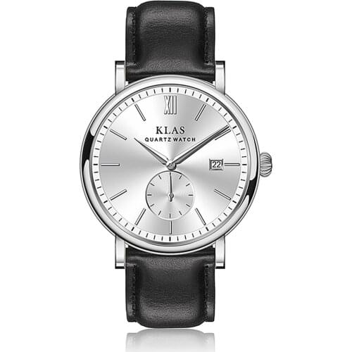 Men Hot Sale Watch Flat Glass With Anti-Reflection Coating kol saati Men Quartz KLAS Brand