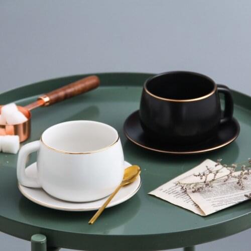 Nordic style matte black and white coffee cup set creative ceramic Phnom Penh afternoon tea water