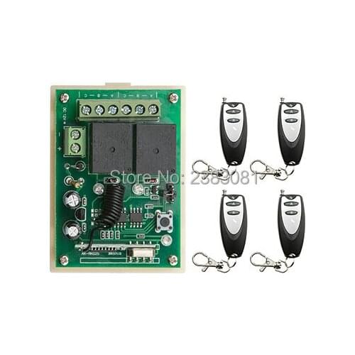 New 2CH relay smart home z-wave 315MHZ with DC 2V 10A RF Wireless Remote Control Switch System 4 X Transmitter + 1 X Receiver