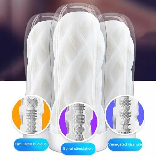 OLO Suction Rotary Masturbator Cup Soft Vagina Sex Toys Real Endurance Exercise Vacuum Pocket Sex Product Male Masturbator