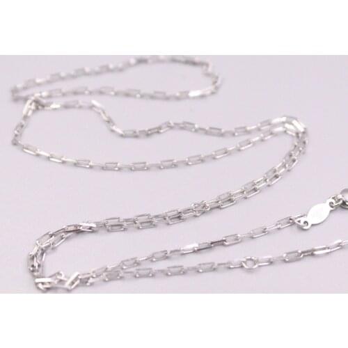 Real Platinum 950 Necklace Width 1.5mm Rectangular Link Chain 19.68"L Boutique For Woman Man