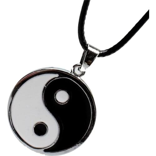 Necklace Pendant Circle Jewelry Stainless Steel Leather Chain Woman