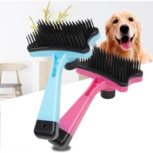 Remove Tool Dog Cat Loose Hair Comb For Pet Faces Fur Nozzle Grooming Blue,Pink,Orange Pet Brush Automatic Plastic Shedding Hair