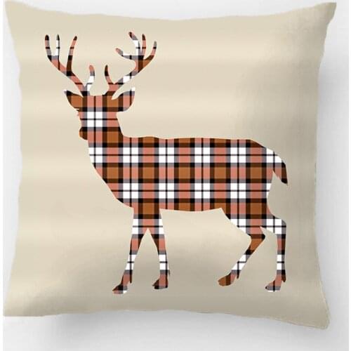 Christmas Plaid Deer Winter Wedding Decorative Cushion Cover Pillow Case Customize Gift By Lvsure For Car Sofa Seat Pillowcase