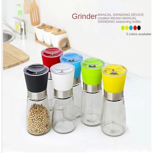 Manual Salt And Pepper Mill Grinder Seasoning Bottle Spice Grinder Containers Adjustable Shakers Kitchen Gadgets Grain Mill