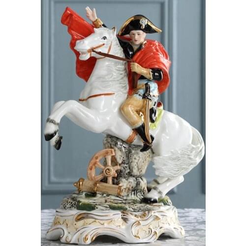 Northern Europe luxury Napoleon general triumphant wine cabinet figures European decoration home direct sales status Sculpture